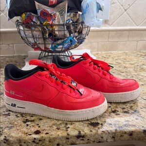 Nike Red and Black Low-Top Sneakers